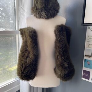 Luxurious Faux Fur Hat in Olive Green